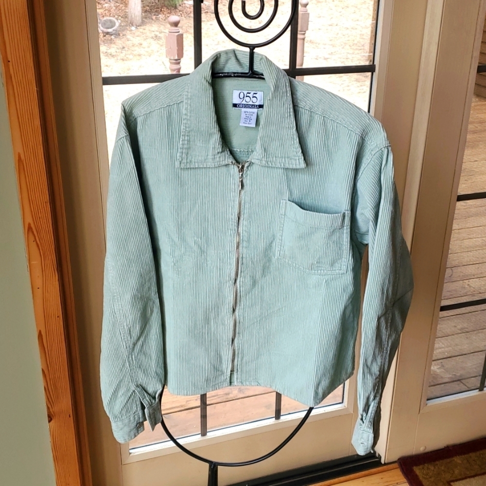 955‎ Originals Vintage Mint Green Corduroy Full Zip Sz. S (Fits Larger) Jacket
